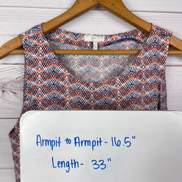 Joie Dress Womens S Multicolor Silk Linen Blend‎ Orange Blue Career Casual - Picture 8 of 8